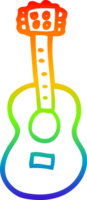 guitarra de dibujos animados de dibujo de línea de degradado de arco iris png