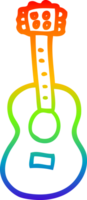 rainbow gradient line drawing cartoon guitar png