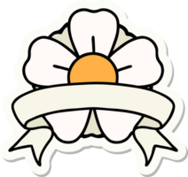 Tattoo-Aufkleber mit Banner einer Blume png