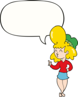 cartoon woman and big hair and speech bubble png