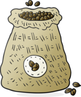 tecknad serie väska av kaffe bönor png