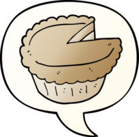 cartoon pie and speech bubble in smooth gradient style png