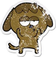 vinheta angustiada de um cachorro entediado de desenho animado png