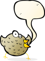 Cartoon glücklicher Vogel mit Sprechblase png