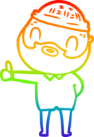 Regenbogen-Gradientenlinie Zeichnung Cartoon bärtiger Mann png