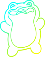 cold gradient line drawing funny cartoon frog png