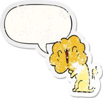 schattige cartoon leeuw en tekstballon verontruste sticker png