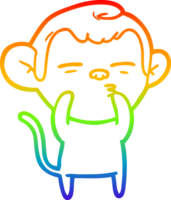 Regenbogen-Gradientenlinie Zeichnung Cartoon verdächtiger Affe png