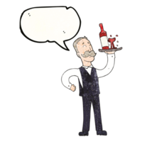 speech bubble textured cartoon waiter png