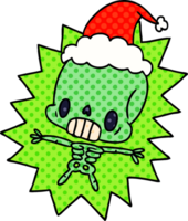 christmas cartoon of kawaii skeleton png