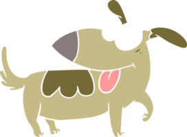 cão feliz dos desenhos animados de estilo de cor plana png