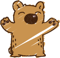 desenho de giz de urso png
