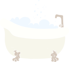 flat color illustration of a cartoon bath full of water png