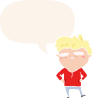 cartoon impatient man and speech bubble in retro style png