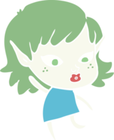 pretty flat color style cartoon elf girl png