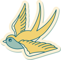 tattoo style sticker of a swallow png