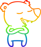 rainbow gradient line drawing cartoon bear png