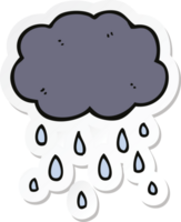 sticker van een cartoonwolk die regent png