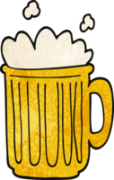 caneco de doodle de desenho animado de cerveja png