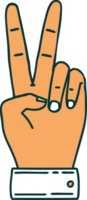 símbolo de paz ilustração de gesto de mão com dois dedos png