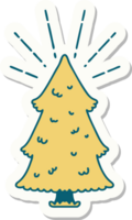 sticker of tattoo style pine tree png