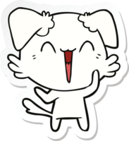 sticker of a happy little dog cartoon png