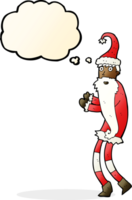 cartoon santa claus with thought bubble png