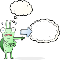 thought bubble cartoon bug pointing png