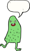 cartoon funny slime monster with speech bubble png