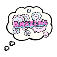 thought bubble cartoon amazing word png