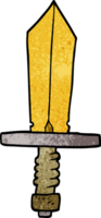 cartoon doodle of an old bronze sword png