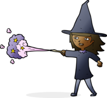 cartoon witch girl casting spell png