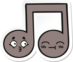 sticker of a cute cartoon musical note png