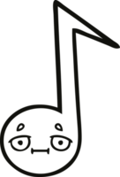 line drawing cartoon musical note png