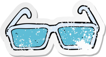 Retro-Distressed-Aufkleber einer Cartoon-Brille png