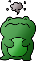 grenouille doodle drôle de bande dessinée png