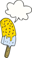 cartoon ice cream lolly and speech bubble png