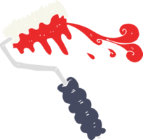 flat color illustration of a cartoon paint roller png