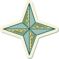 tattoo style sticker of a star png