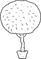 árbol de dibujos animados en blanco y negro png