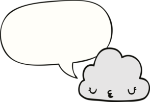 cute cartoon cloud and speech bubble png