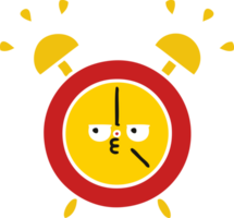 flat color retro cartoon alarm clock png