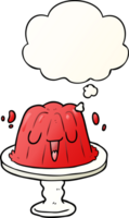 cartoon jelly and thought bubble in smooth gradient style png