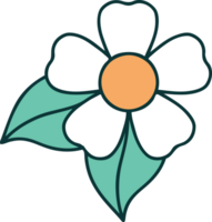 ícone de estilo de tatuagem de uma flor png