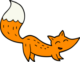 hand drawn doodle style cartoon happy fox png