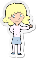 pegatina de una mujer amigable de dibujos animados png