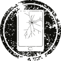 gebroken elektronisch tablet circulaire verontrust symbool png