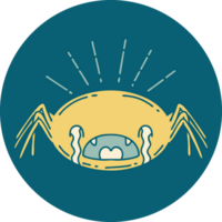 icon of tattoo style crying spider png