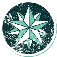 ícone de estilo de tatuagem de adesivo angustiado de uma estrela png