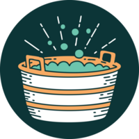 icon of tattoo style tin bath png